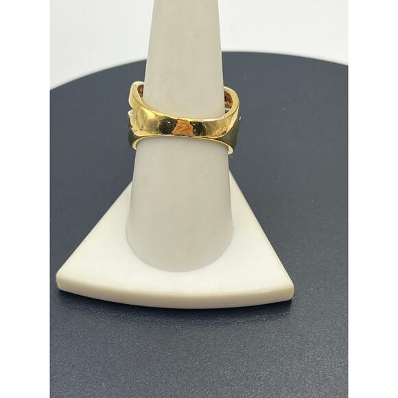 Ross Simon Sterling Three Pave Pink Yellow Clear Cross Over Highway Ring 8.25 - Picture 6 of 10